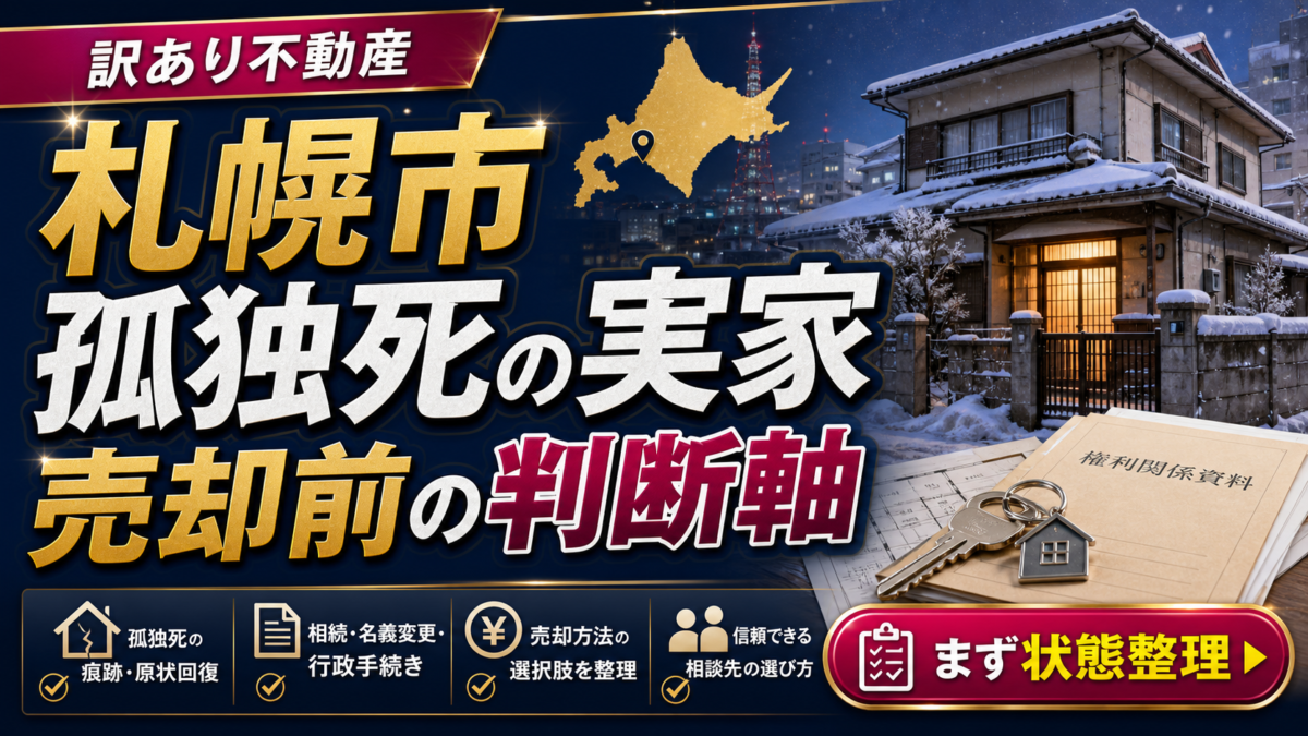 札幌市で孤独死があった実家の売却前に判断軸を整理するアイキャッチ画像