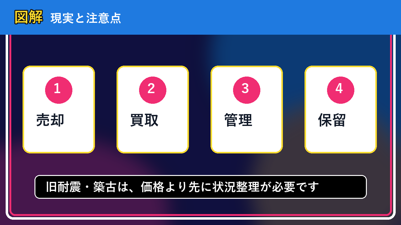 札幌市で旧耐震・築古は売却できる？後悔しないための判断軸の図解画像
