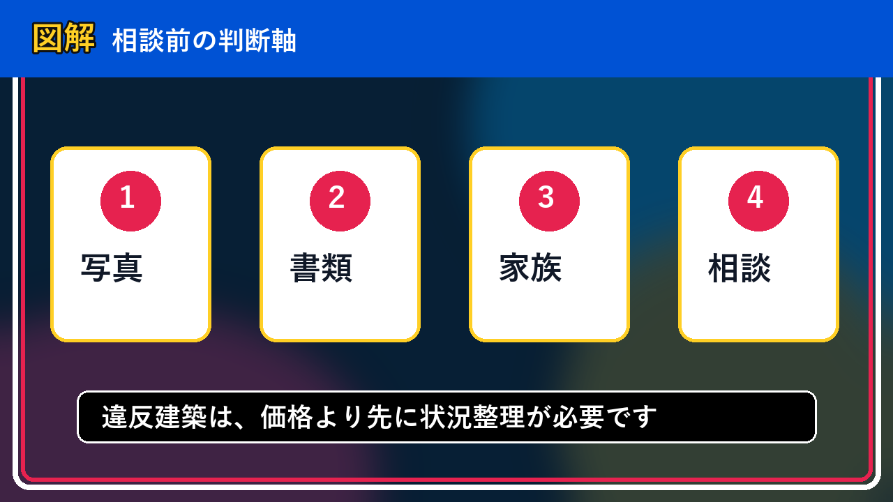 士別市で違反建築は売却できる？後悔しないための判断軸の図解画像