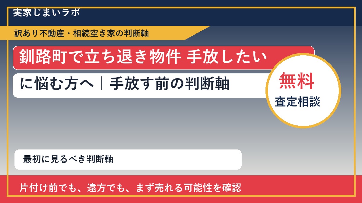 釧路町で立ち退き物件 手放したいに悩む方へ｜手放す前の判断軸