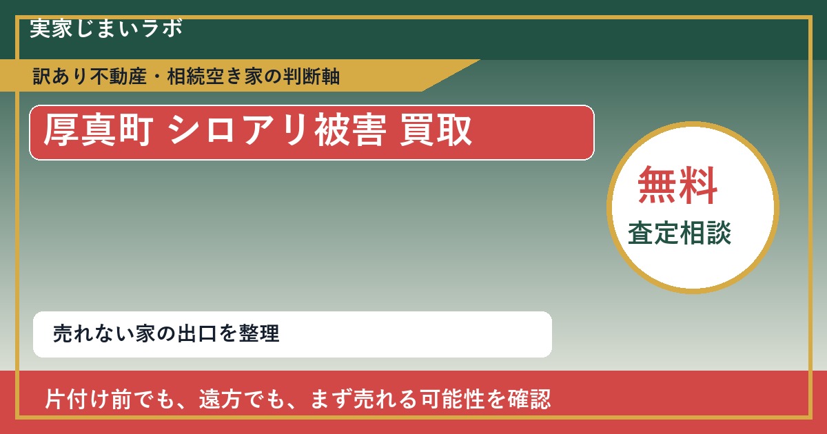 厚真町でシロアリ被害 買取を考える前に知るべき判断軸 featured