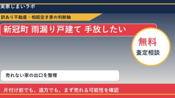 新冠町で雨漏り戸建て 手放したいに悩む方へ｜手放す前の判断軸