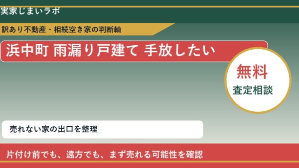 浜中町で雨漏り戸建て 手放したいに悩む方へ｜手放す前の判断軸