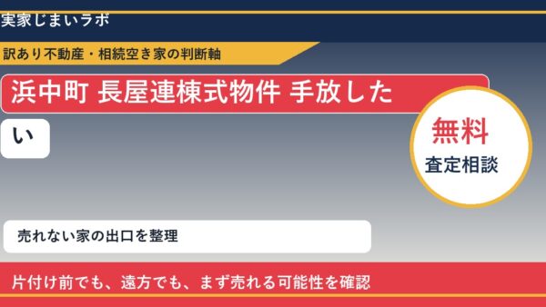 浜中町で長屋連棟式物件 手放したいに悩む方へ｜手放す前の判断軸