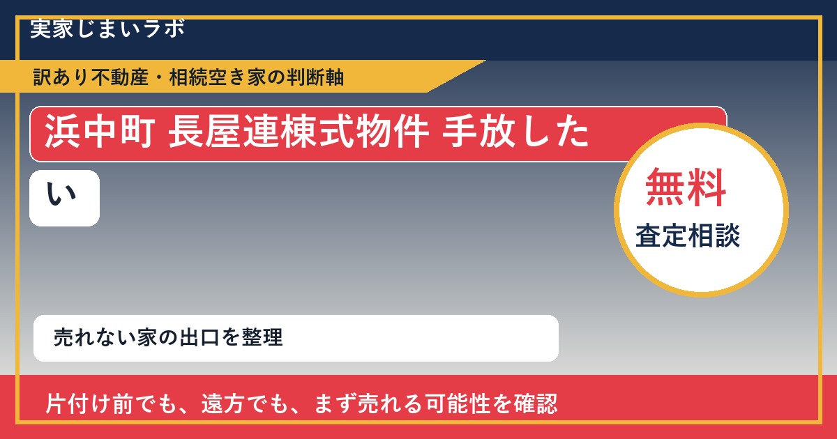 浜中町で長屋連棟式物件 手放したいに悩む方へ｜手放す前の判断軸 featured