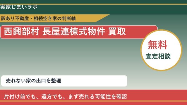 西興部村で長屋連棟式物件 買取を考える前に知るべき判断軸