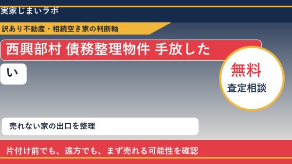 西興部村で債務整理物件 手放したいに悩む方へ｜手放す前の判断軸