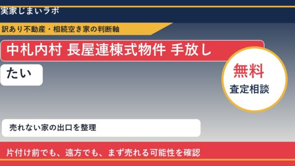 中札内村で長屋連棟式物件 手放したいに悩む方へ｜手放す前の判断軸