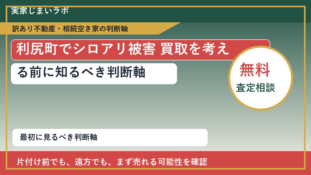 利尻町でシロアリ被害 買取を考える前に知るべき判断軸