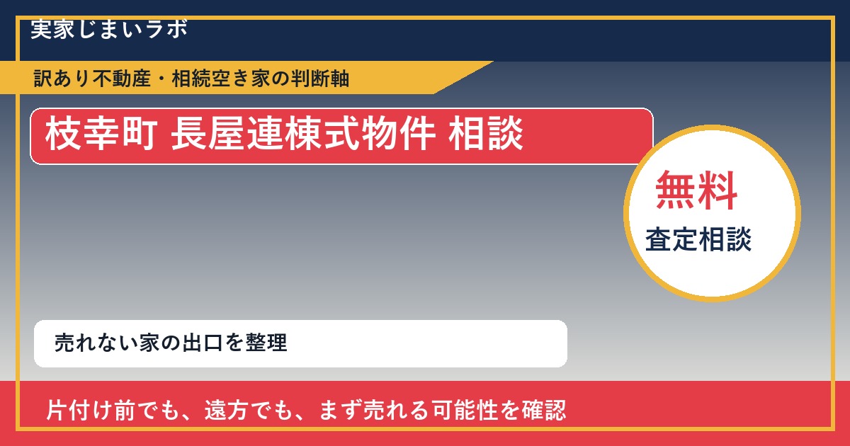 枝幸町で長屋連棟式物件 相談に悩む方へ｜手放す前の判断軸 featured