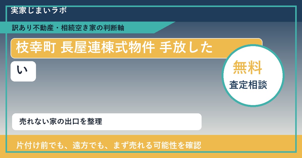 枝幸町で長屋連棟式物件 手放したいに悩む方へ｜手放す前の判断軸 featured