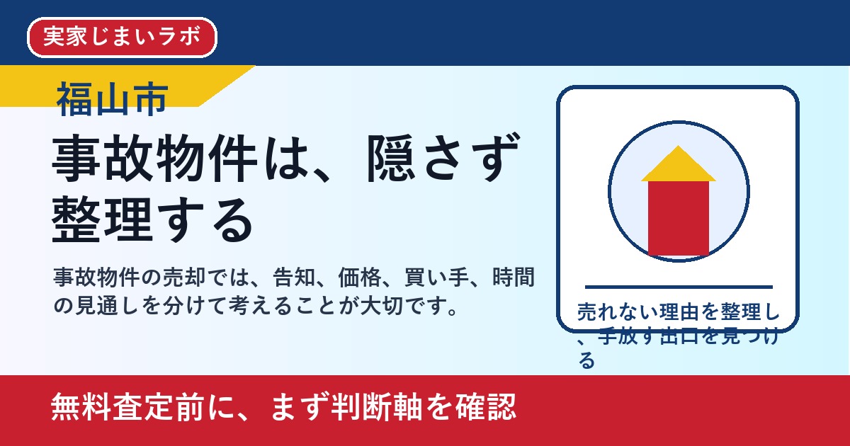 福山市で事故物件を売却したい方へ｜告知義務と手放し方を整理 featured
