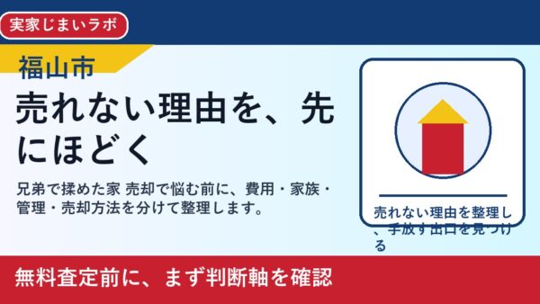福山市で兄弟で揉めた家 売却を考える方へ｜後悔しない判断軸と相談先