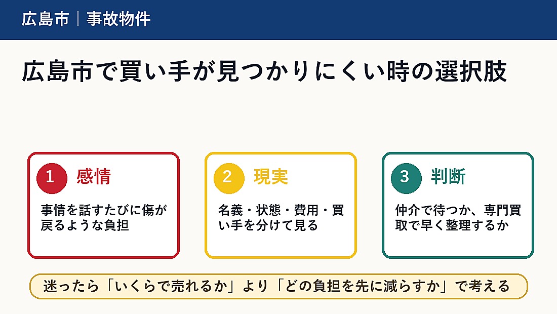 広島市で買い手が見つかりにくい時の選択肢