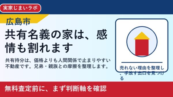 広島市で共有持分を売却したい方へ｜兄弟で揉める前の判断軸