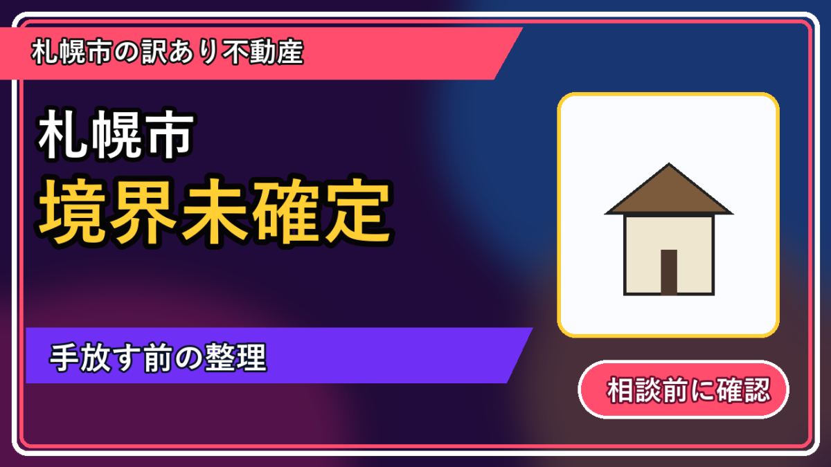 小平町で境界未確定を手放したい方へ｜焦って決める前の判断軸の図解画像