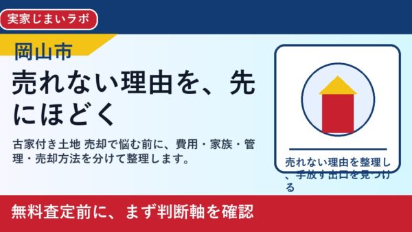 岡山市で古家付き土地 売却を考える方へ｜後悔しない判断軸と相談先
