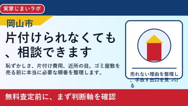 岡山市でゴミ屋敷を売却したい方へ｜片付け前に相談していい理由