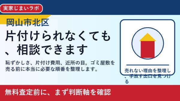 岡山市北区でゴミ屋敷を売却したい方へ｜片付け前に相談していい理由