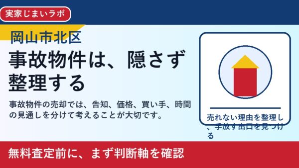 岡山市北区で事故物件を売却したい方へ｜告知義務と手放し方を整理