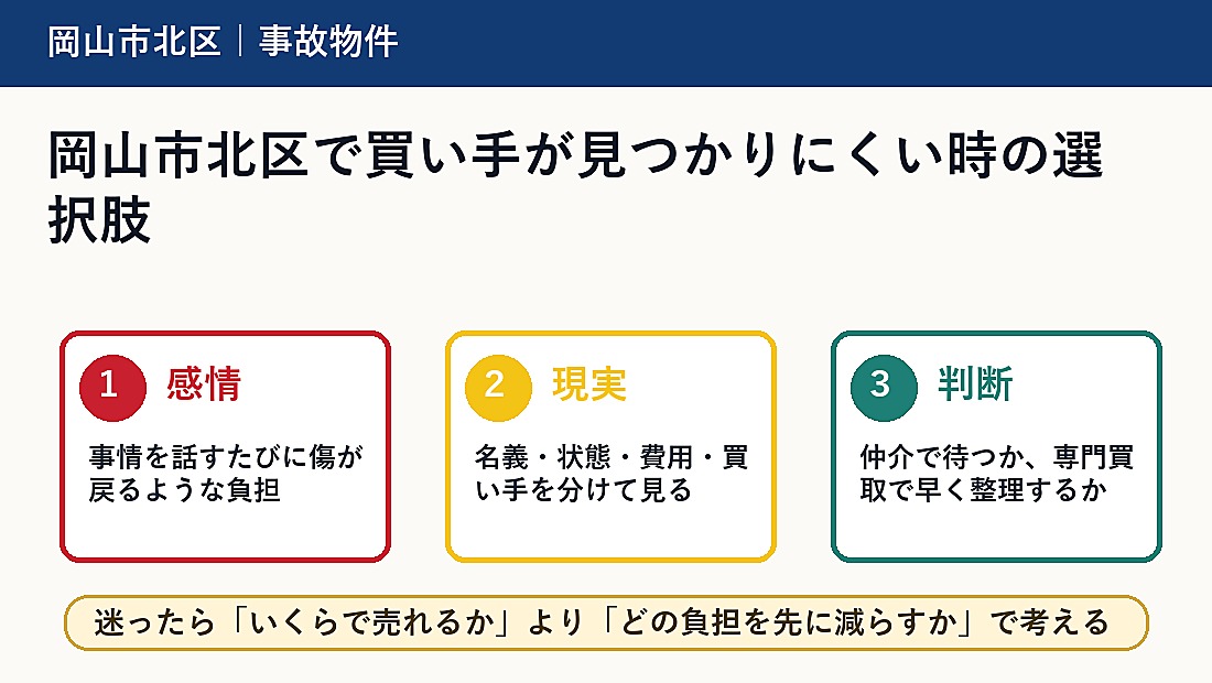 岡山市北区で買い手が見つかりにくい時の選択肢
