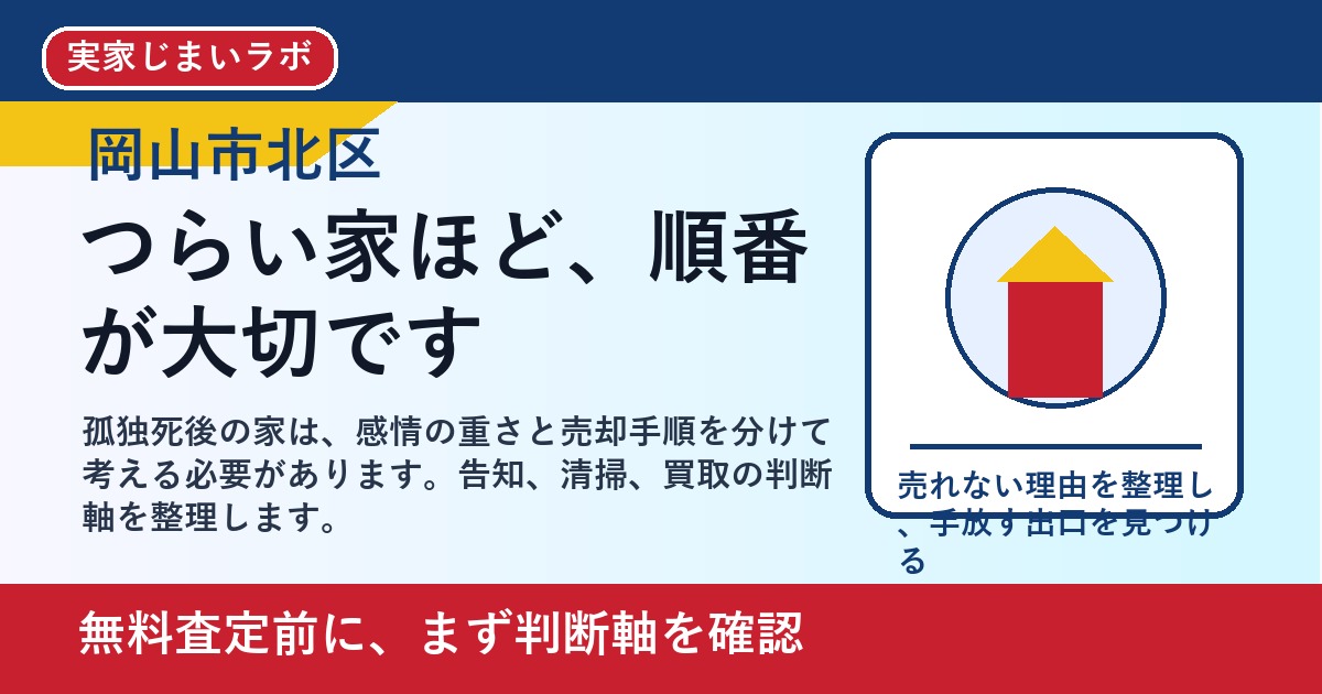 岡山市北区で孤独死があった家を売却するには｜告知と買取の判断軸 featured