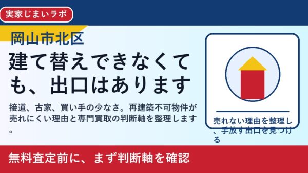 岡山市北区で再建築不可物件を売却するには｜断られた家の出口を整理