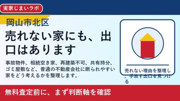 岡山市北区で訳あり不動産を売却したい方へ｜売れない理由と手放す判断軸