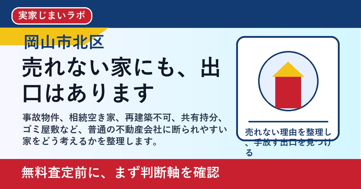 岡山市北区で訳あり不動産を売却したい方へ｜売れない理由と手放す判断軸 featured