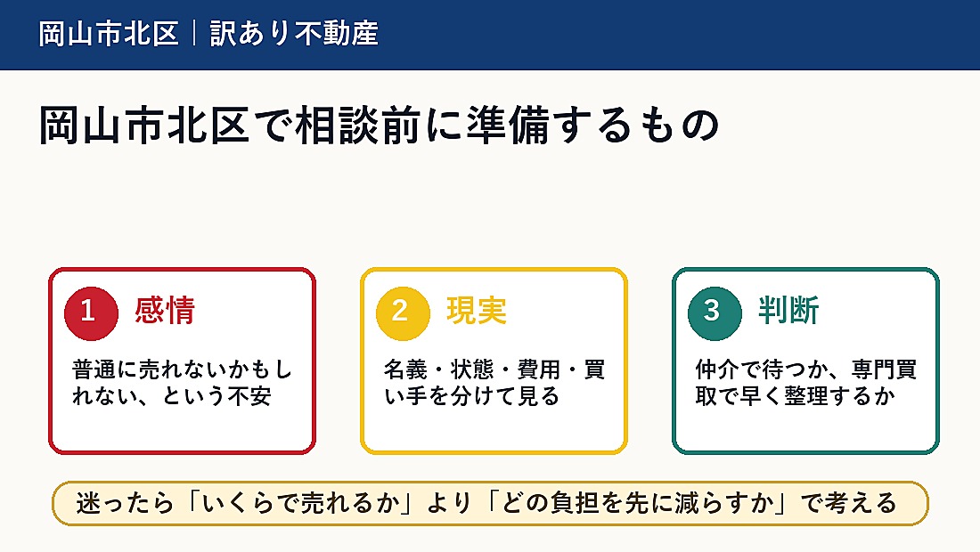 岡山市北区で相談前に準備するもの