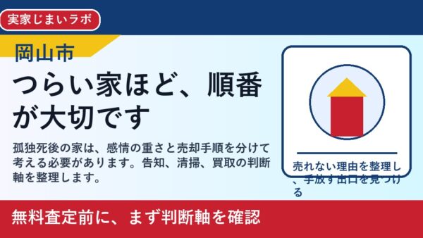 岡山市で孤独死があった家を売却するには｜告知と買取の判断軸