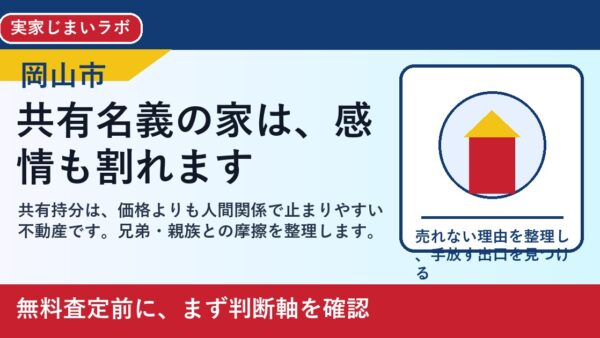 岡山市で共有持分を売却したい方へ｜兄弟で揉める前の判断軸