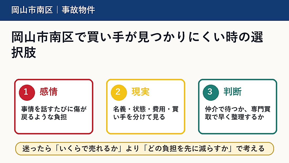 岡山市南区で買い手が見つかりにくい時の選択肢