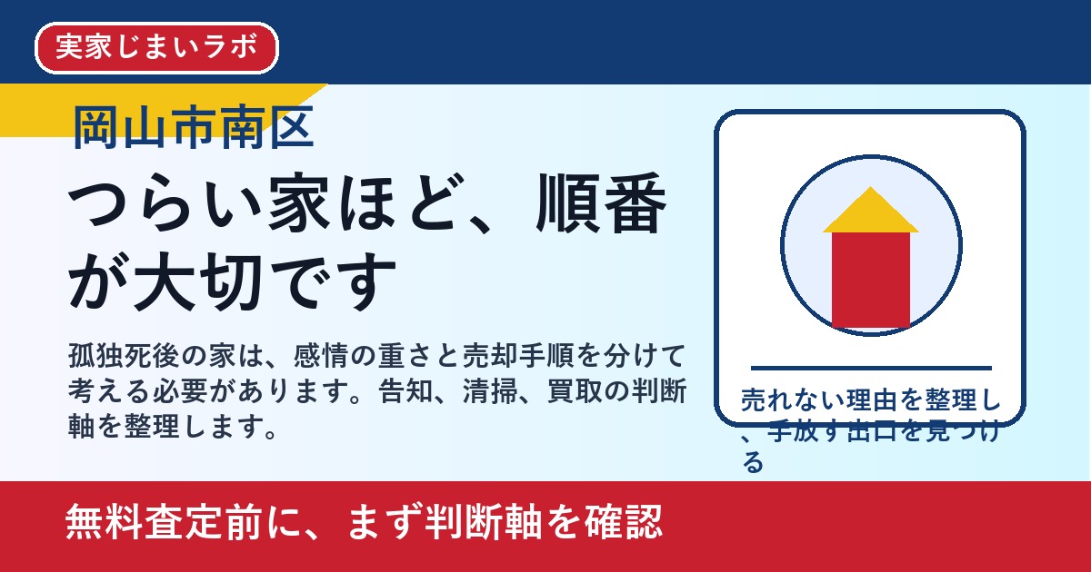 岡山市南区で孤独死があった家を売却するには｜告知と買取の判断軸 featured