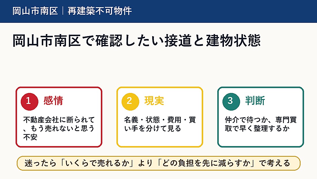 岡山市南区で確認したい接道と建物状態