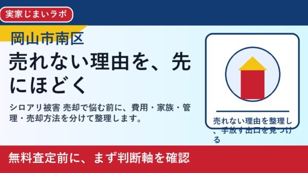 岡山市南区でシロアリ被害 売却を考える方へ｜後悔しない判断軸と相談先
