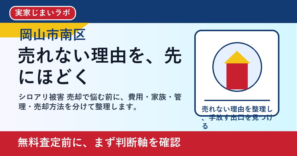 岡山市南区でシロアリ被害 売却を考える方へ｜後悔しない判断軸と相談先 featured