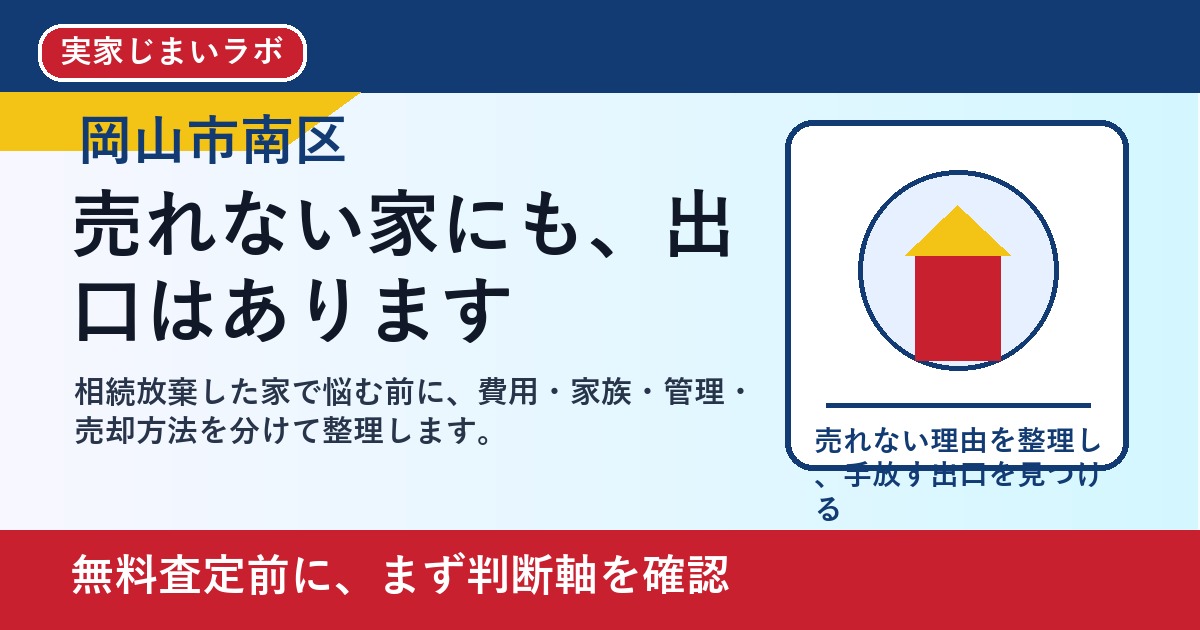 岡山市南区で相続放棄した家を考える方へ｜後悔しない判断軸と相談先 featured