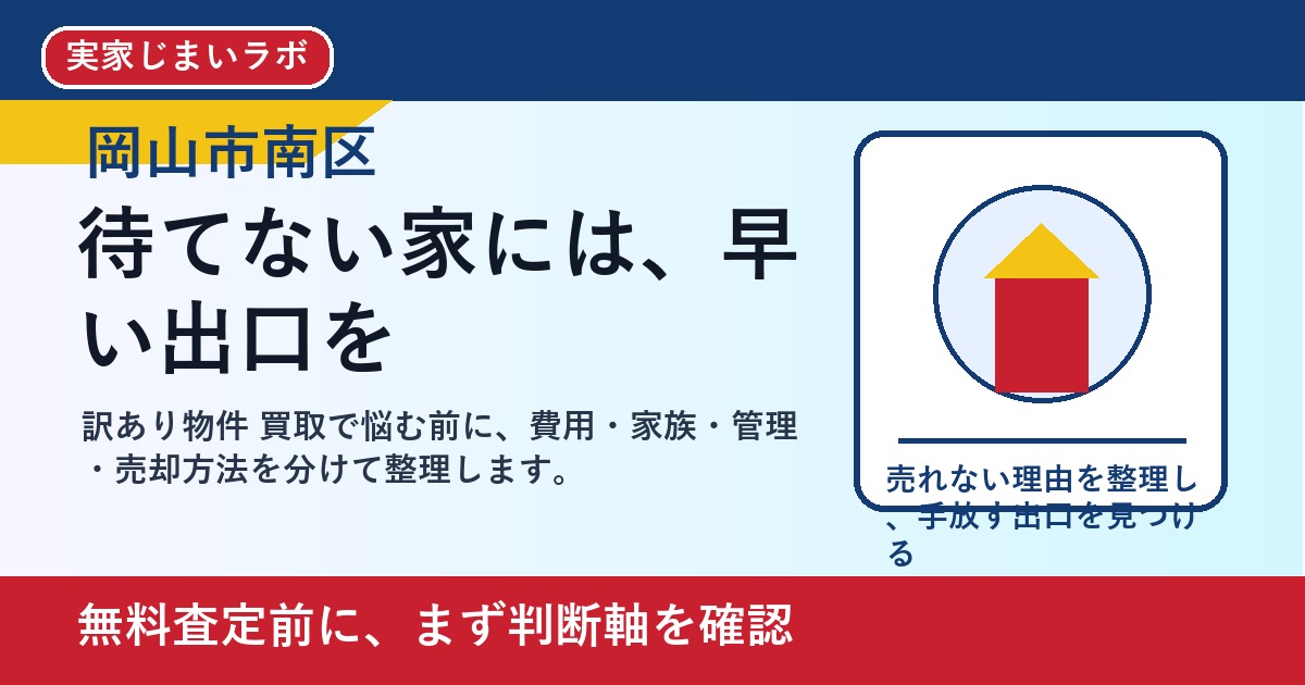 岡山市南区で訳あり物件 買取を考える方へ｜後悔しない判断軸と相談先 featured