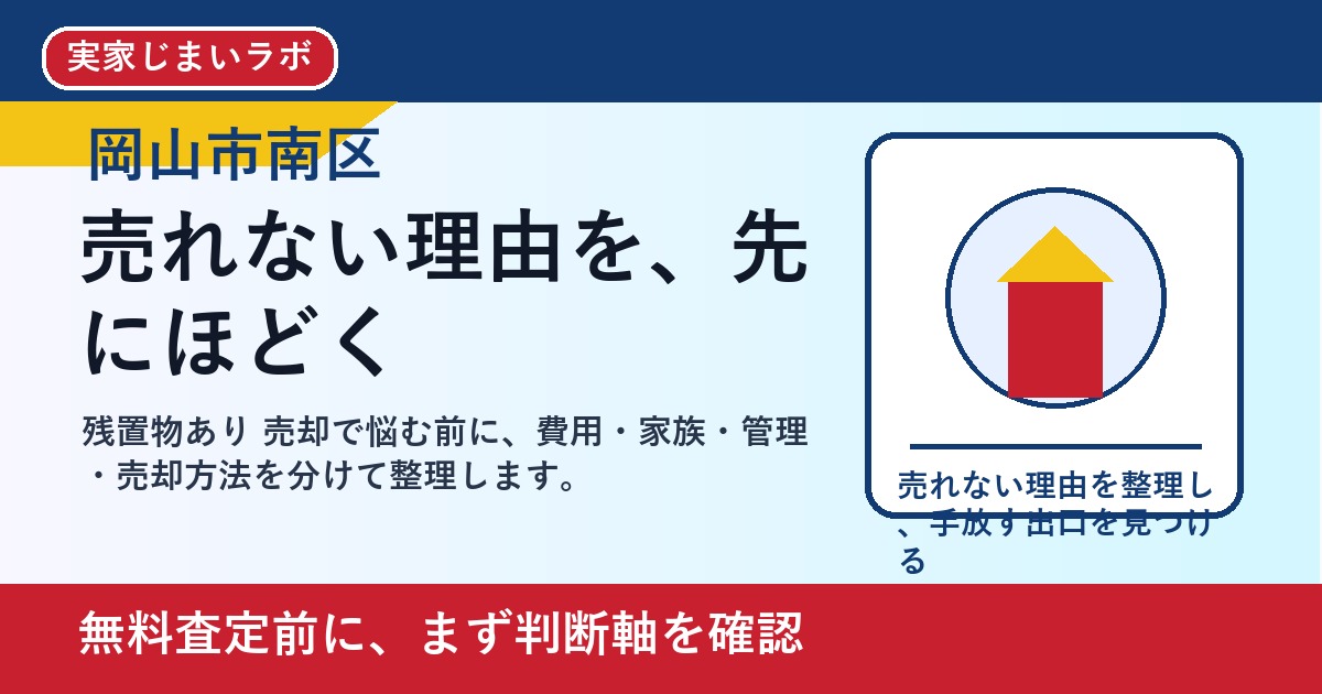岡山市南区で残置物あり 売却を考える方へ｜後悔しない判断軸と相談先 featured