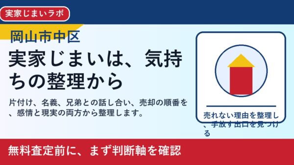 岡山市中区で実家じまいを考えたら｜片付け・相続・売却を一人で抱えない進め方