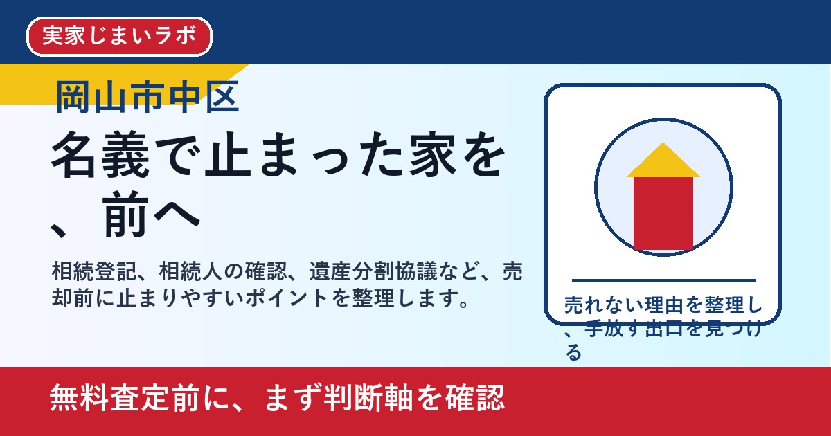 岡山市中区で相続登記していない家は売却できる？手続き前に整理すること featured