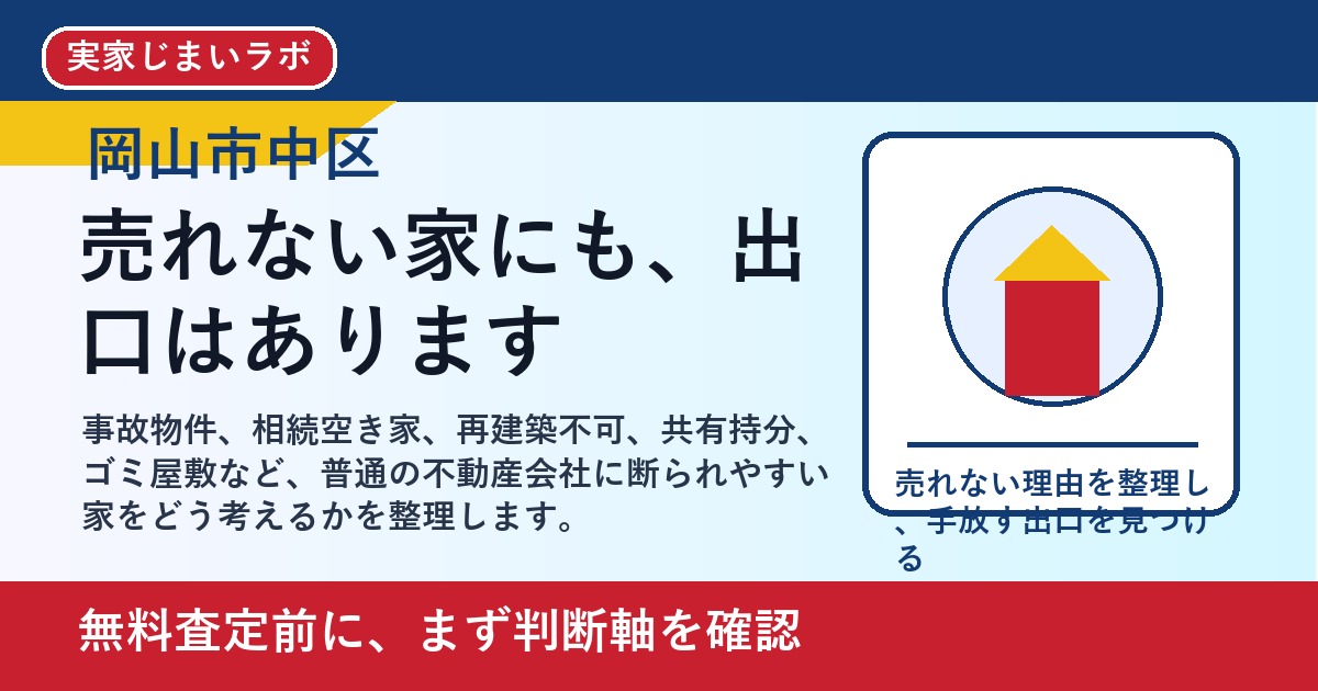 岡山市中区で訳あり不動産を売却したい方へ｜売れない理由と手放す判断軸 featured