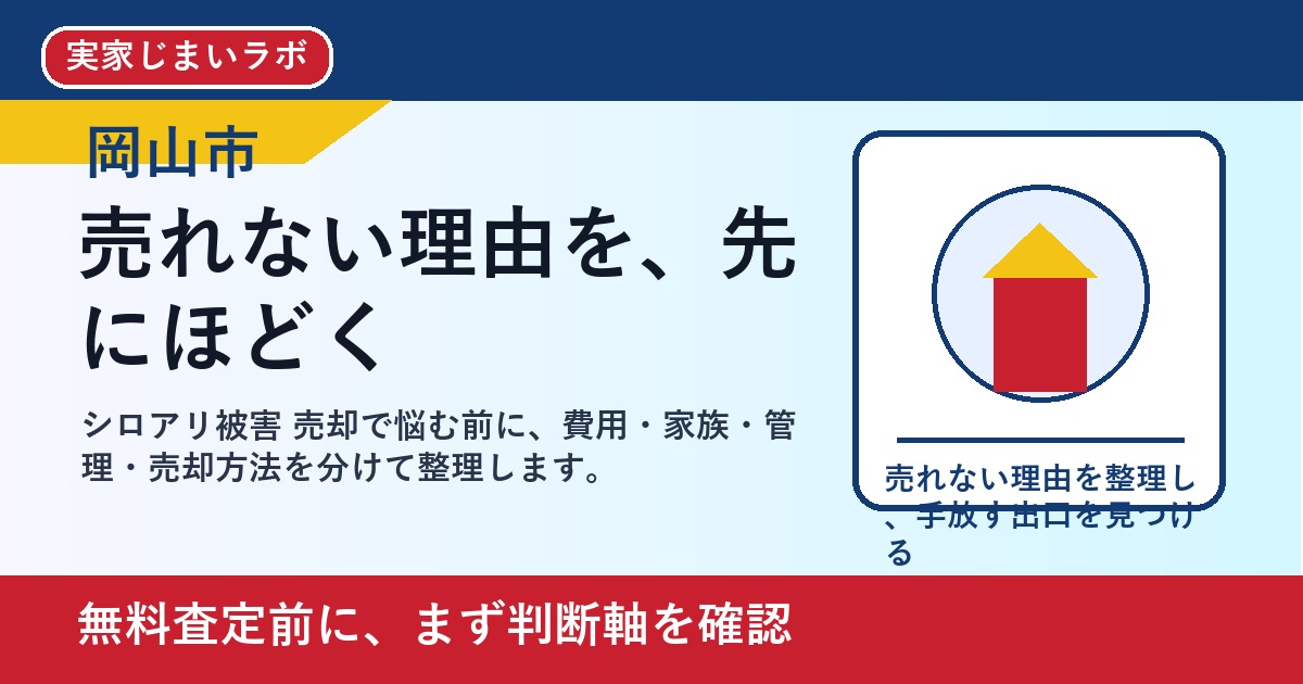 岡山市でシロアリ被害 売却を考える方へ｜後悔しない判断軸と相談先 featured