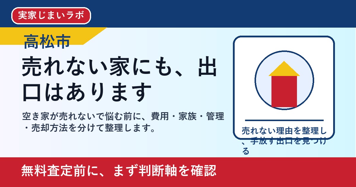 高松市で空き家が売れないを考える方へ｜後悔しない判断軸と相談先 featured