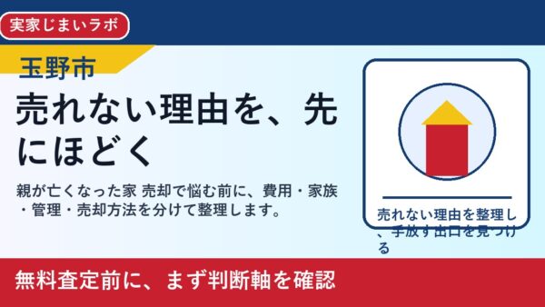 玉野市で親が亡くなった家 売却を考える方へ｜後悔しない判断軸と相談先
